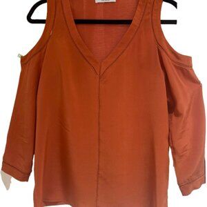 Bailey 44 Cold Shoulder V Neck Burnt Orange / Persinmon XS